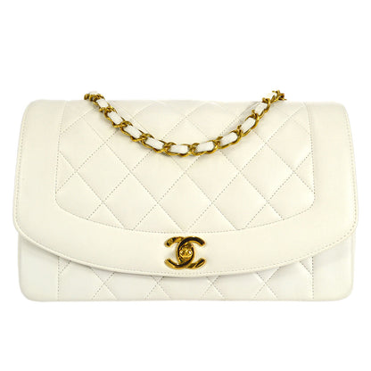 CHANEL 1994-1996 Diana Flap Medium White Lambskin