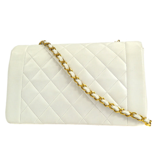 CHANEL 1994-1996 Diana Flap Medium White Lambskin