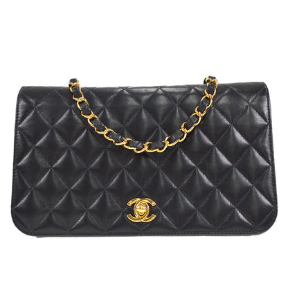 CHANEL 2005-2006 CC Turnlock Full Flap Small Black Lambskin