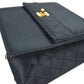 CHANEL 1989-1991 Trapezoid Flap Mini & Pouch Set Black Satin