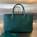 LARGE CABAT 51 IN KAITOKE GREEN LAMBSKIN