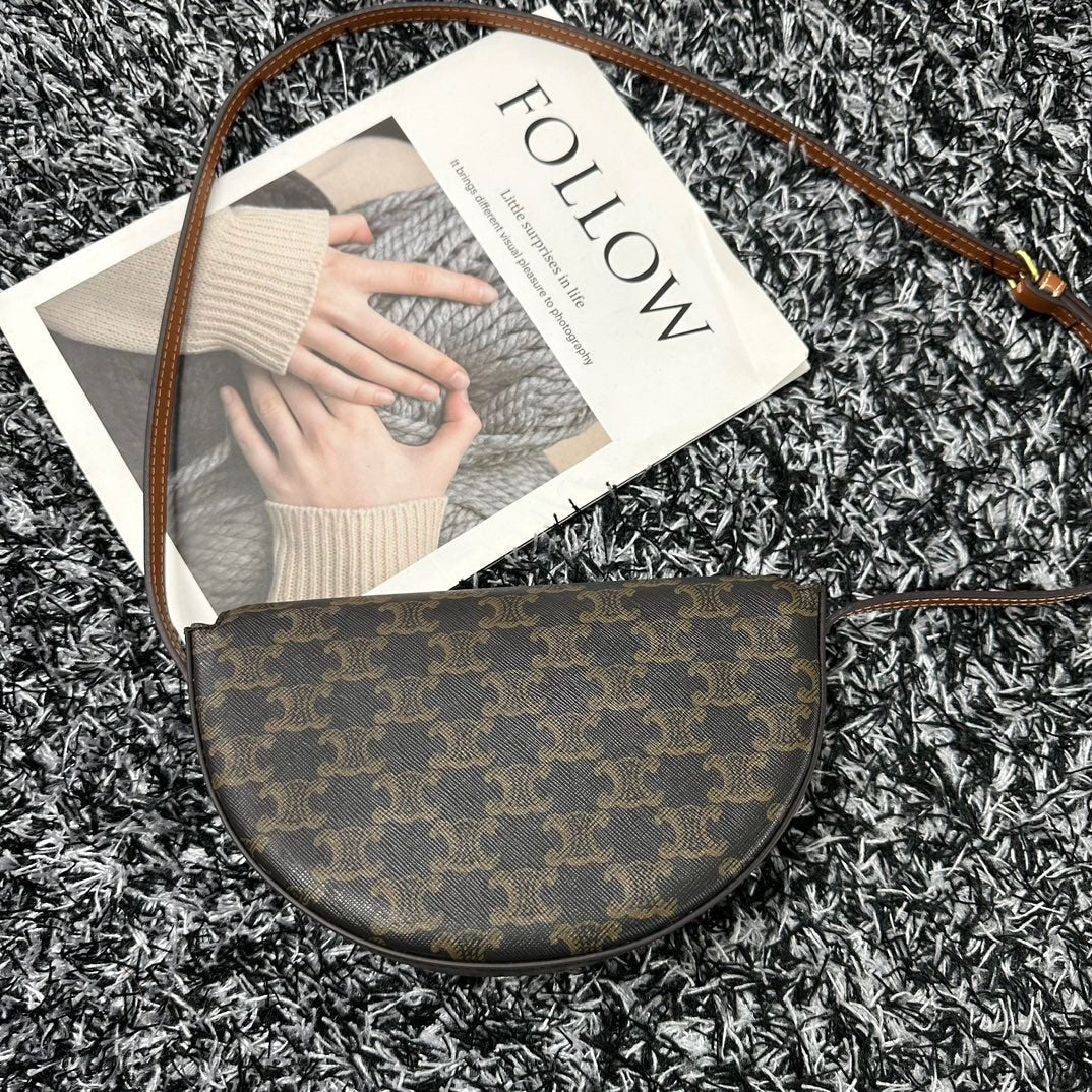 BESACE TRIPHOME 23 BLACK PATTERN CALFSKIN Amelia Amelia