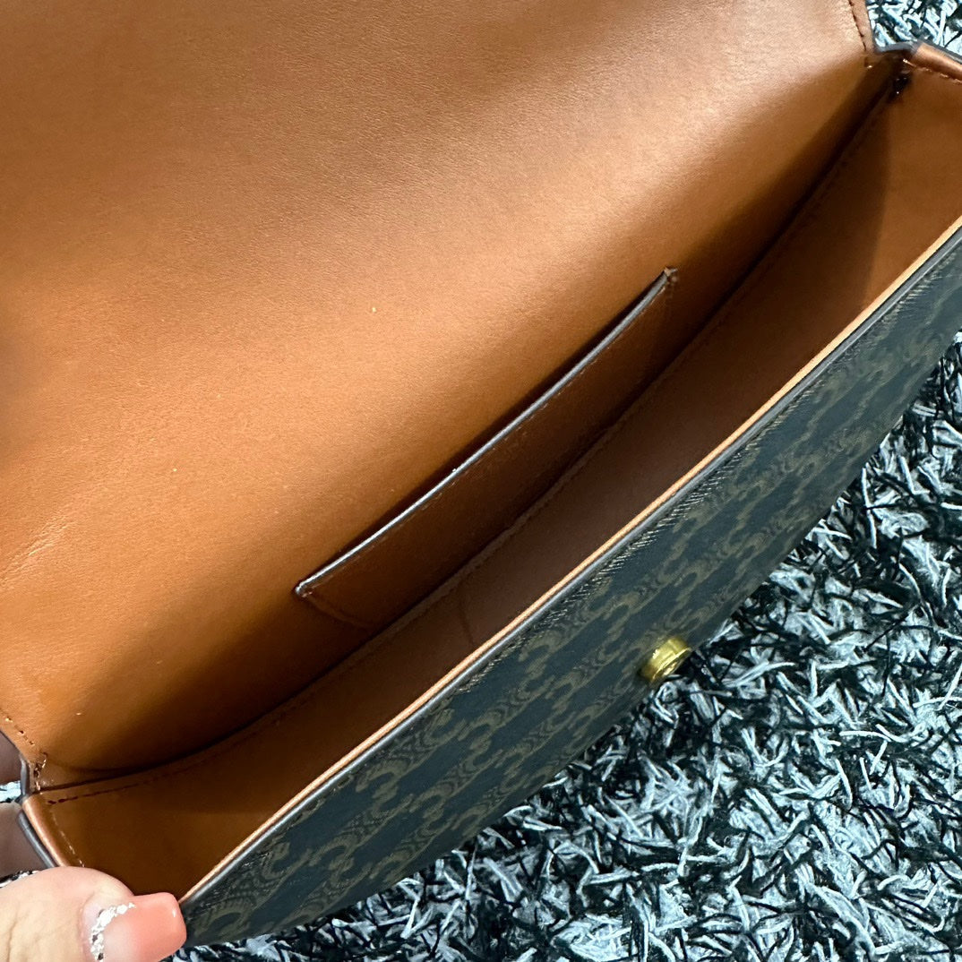 BESACE TRIPHOME 23 BLACK PATTERN CALFSKIN Amelia Amelia