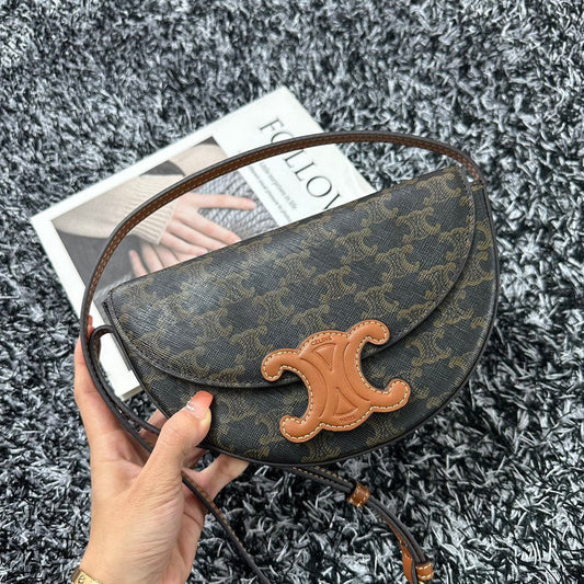 BESACE TRIPHOME 23 BLACK PATTERN CALFSKIN Amelia