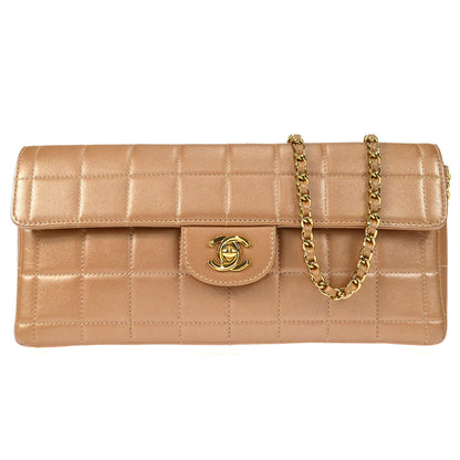 CHANEL 2001-2003 Choco Bar Eastwest Metallic Pink Lambskin