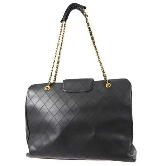 CHANEL 1991-1994 Cosmoline Supermodel Bag Black Calfskin
