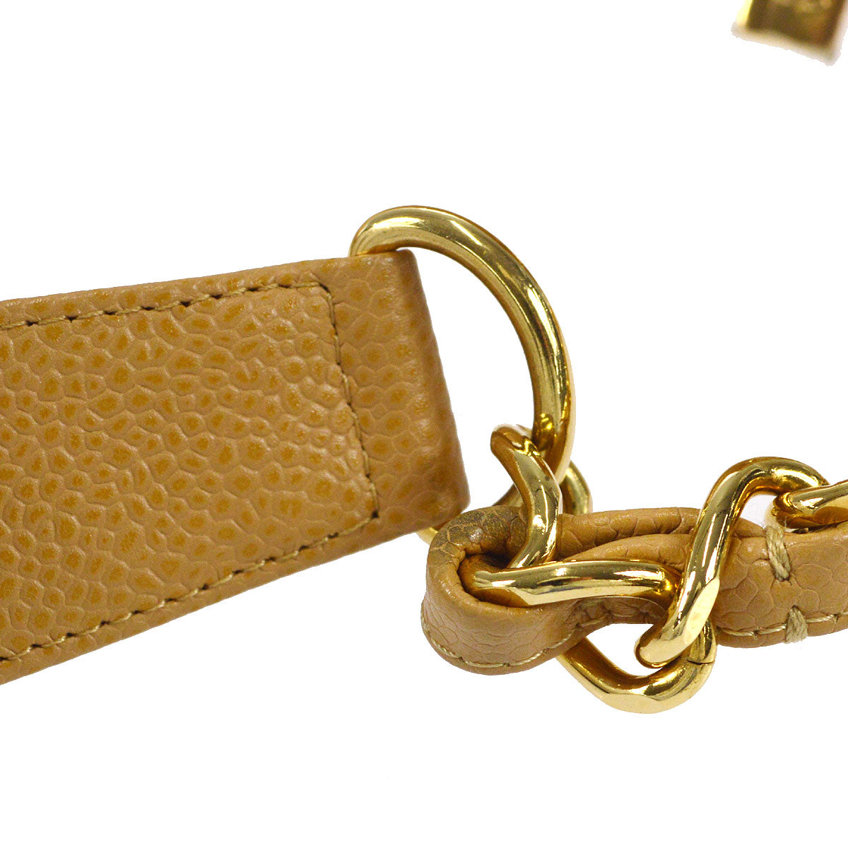 CHANEL 2004-2005 Hobo Bag Camel Caviar 27237