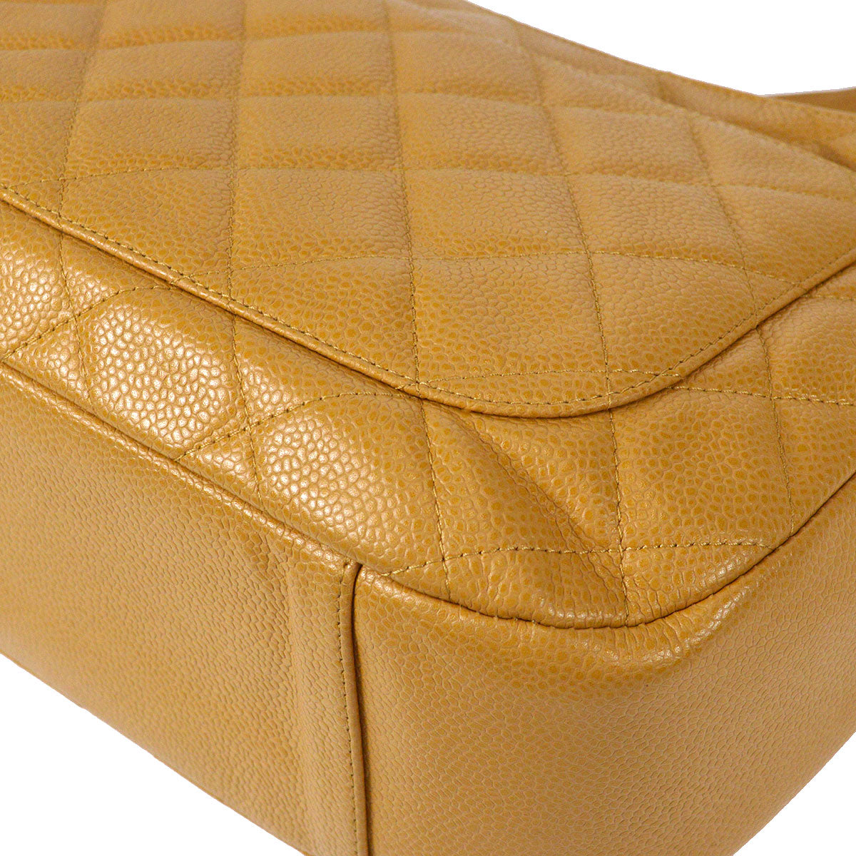 CHANEL 2004-2005 Hobo Bag Camel Caviar 27237