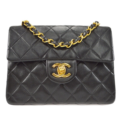 CHANEL 1994-1996 Classic Square Flap 17 Black Lambskin