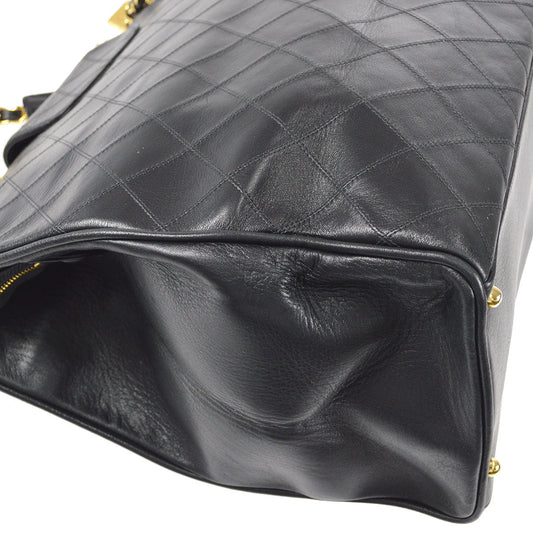 CHANEL 1989-1991 Cosmoline Supermodel Bag Black Calfskin