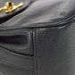 CHANEL 1986-1988 Round Flap Shoulder Bag Black Caviar
