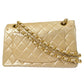 CHANEL 2000-2001 Classic Double Flap Medium Metallic Beige Lambskin