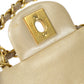 CHANEL 2000-2001 Classic Double Flap Medium Metallic Beige Lambskin