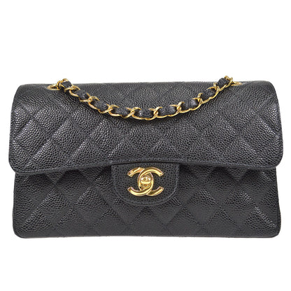 CHANEL 2001-2003 Classic Double Flap Small Black Caviar