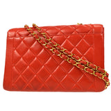 CHANEL 1994-1996 Border Flap Small Red Lambskin