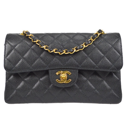 CHANEL 2000-2001 Classic Double Flap Small Black Caviar