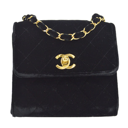 CHANEL 1991-1994 Cube Flap Mini Black Velvet
