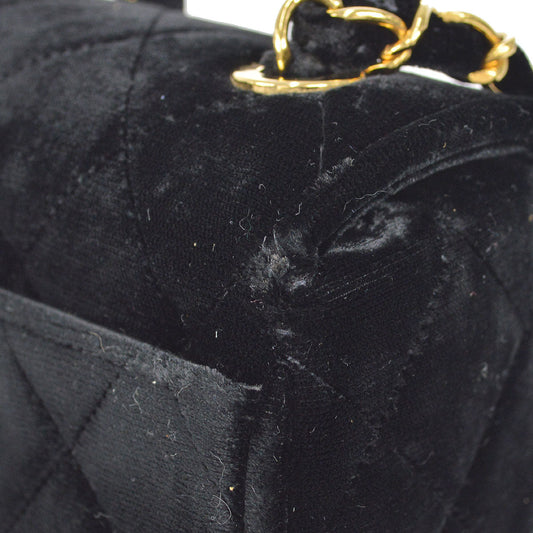 CHANEL 1991-1994 Cube Flap Mini Black Velvet