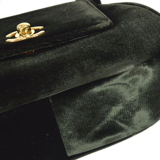 CHANEL * 1994-1996 Handbag Dark Green Velvet