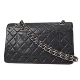 CHANEL 2000-2001 Classic Double Flap Medium SHW Black Caviar