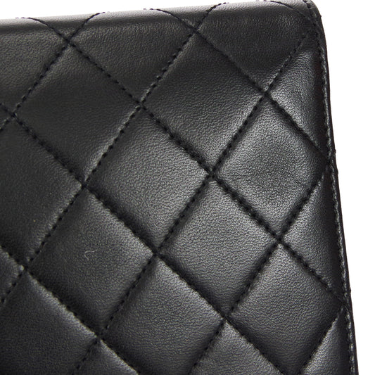 CHANEL 1997-1999 Pushlock Full Flap Small Black Lambskin