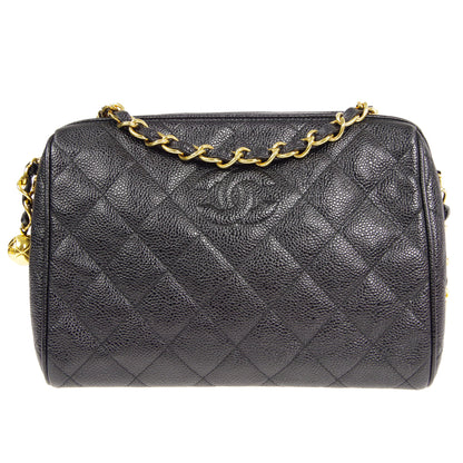 CHANEL 1993-1996 Camera Bag Medium Black Caviar