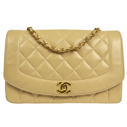 CHANEL 1994-1996 Diana Flap Medium Beige Lambskin