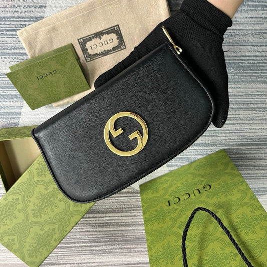 GG BLONDIE 21 FULL ZIP WALLET IN BLACK CALFSKIN Amelia
