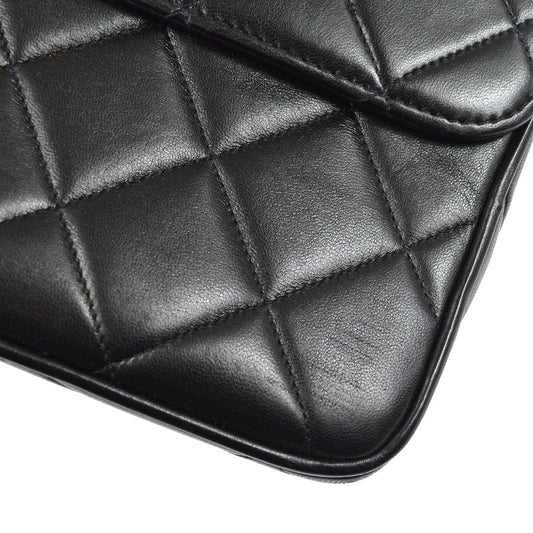 CHANEL Chain Shoulder Bag Black Lambskin