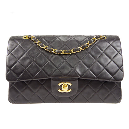 CHANEL 1997-1999 Classic Double Flap Medium Black Lambskin