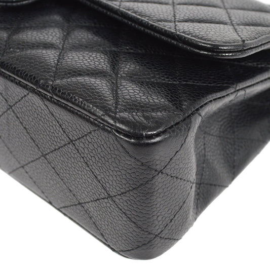 CHANEL Classic Double Flap Medium Shoulder Bag Black Caviar