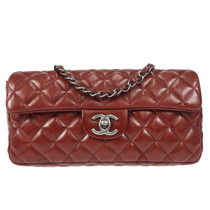 CHANEL East West Shoulder Bag Brown Lambskin