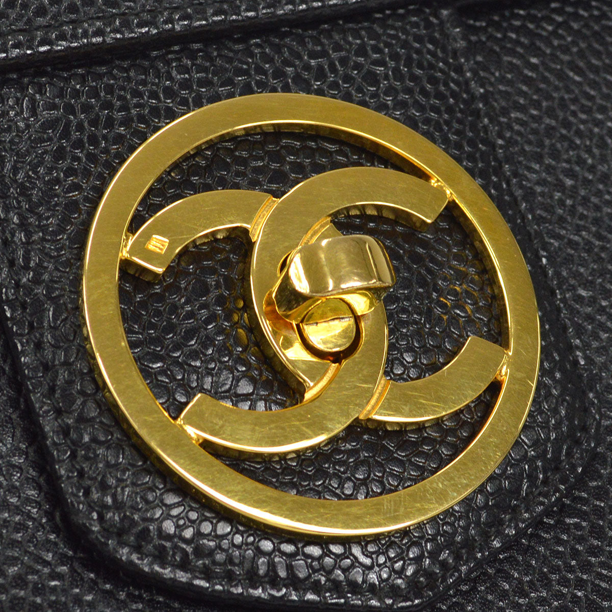 CHANEL 2way Cosmetic Vanity Shoulder Handbag Black Caviar
