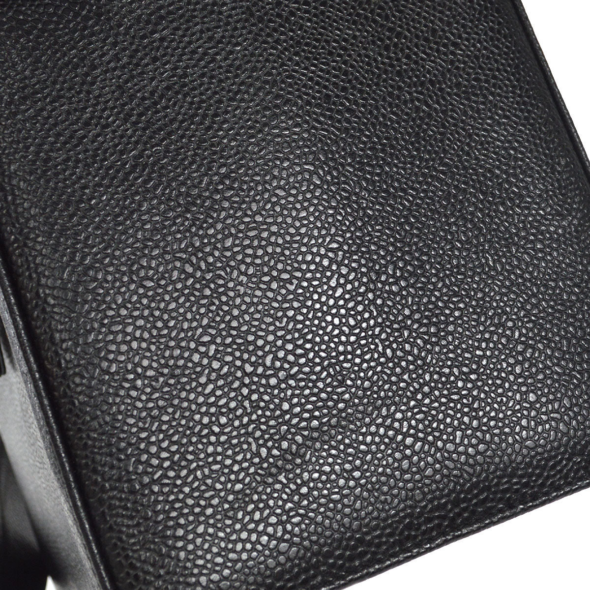 CHANEL 2way Cosmetic Vanity Shoulder Handbag Black Caviar 58150