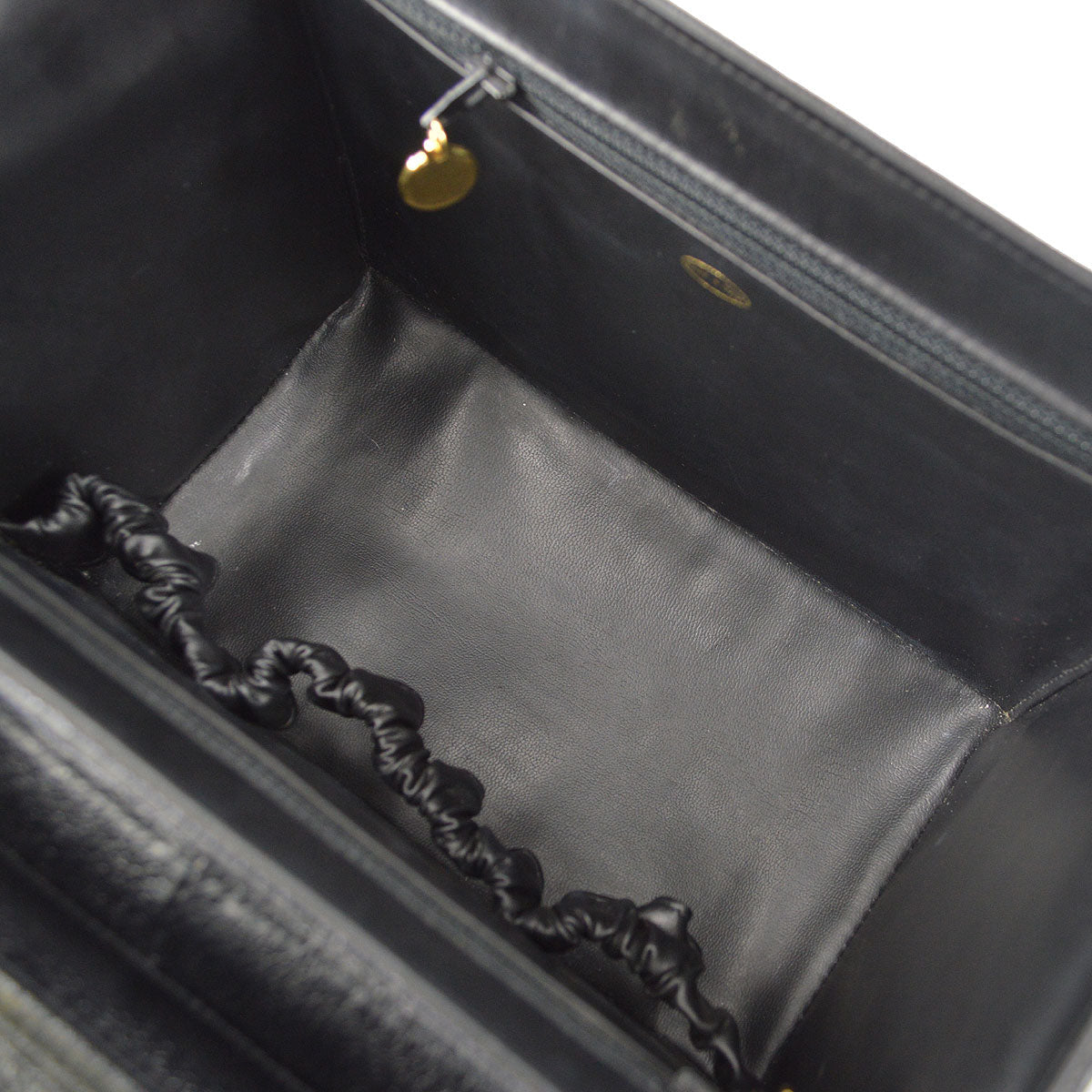 CHANEL 2way Cosmetic Vanity Shoulder Handbag Black Caviar