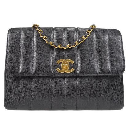 CHANEL Classic Flap Mademoiselle Double Chain Shoulder Bag Caviar