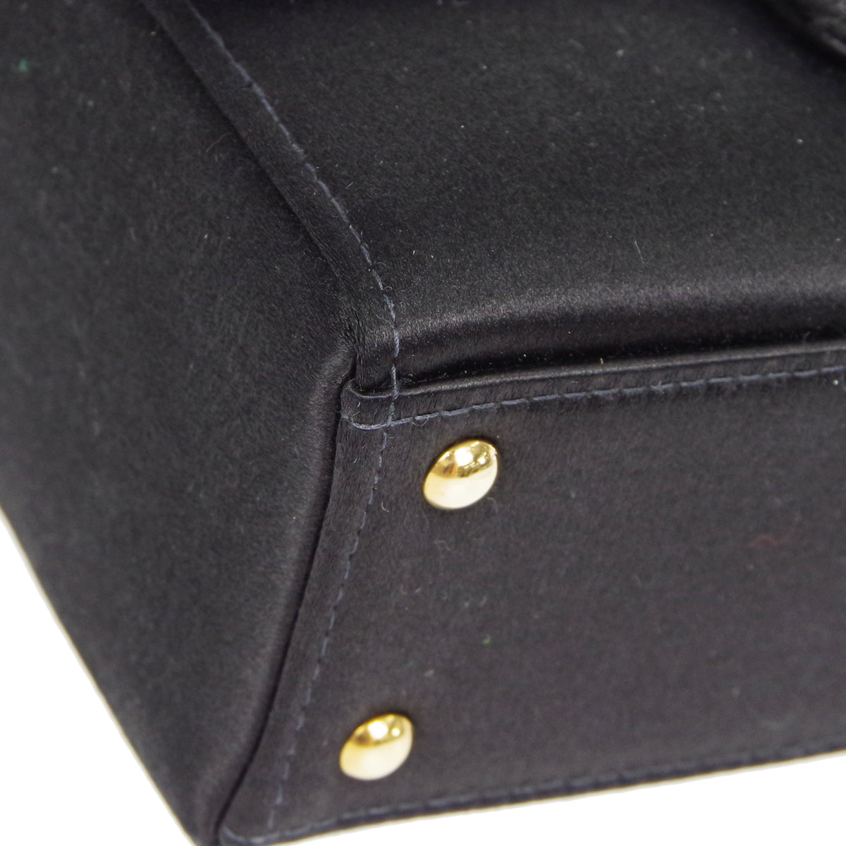 CHANEL Double Chain Shoulder Bag Black Satin 87292