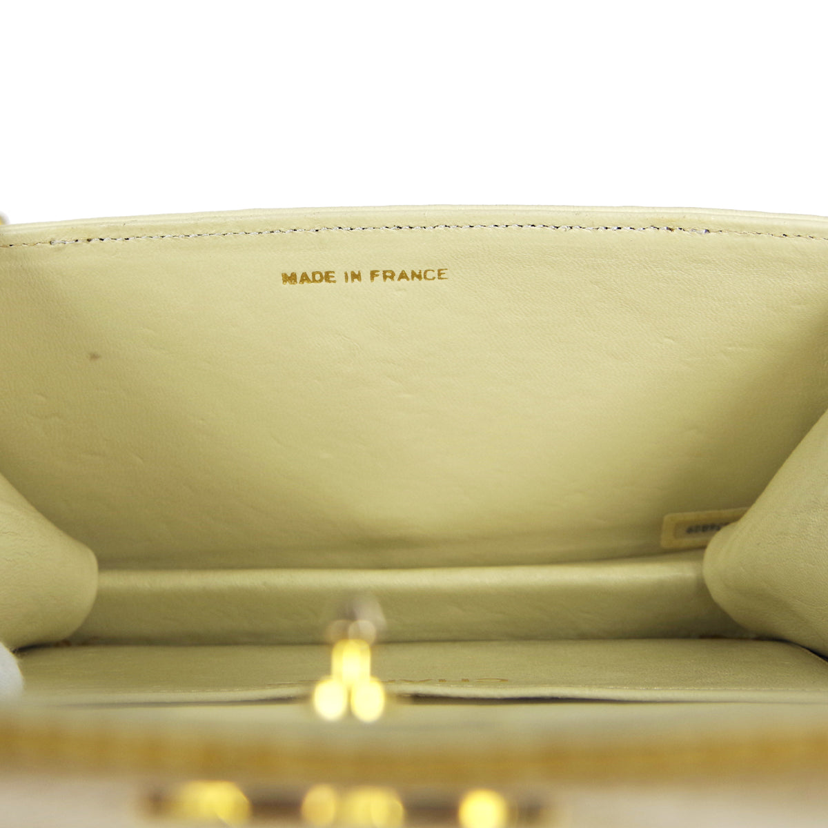 CHANEL Full Flap Chain Shoulder Bag Beige Lizard NR11797f