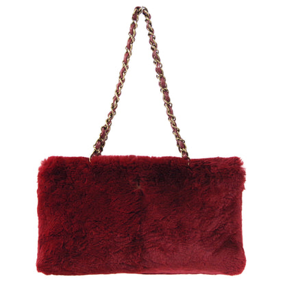 CHANEL 2000-2001 Chain Tote Bordeaux Fur 66394
