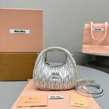 MINI HOBO 17 BAG IN SILVER SHEEPSKIN Amelia