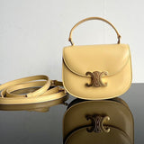 TRIOMPHE SHINY CALFSKIN HANDBAG 18 YELLOW PASTEL Amelia Amelia