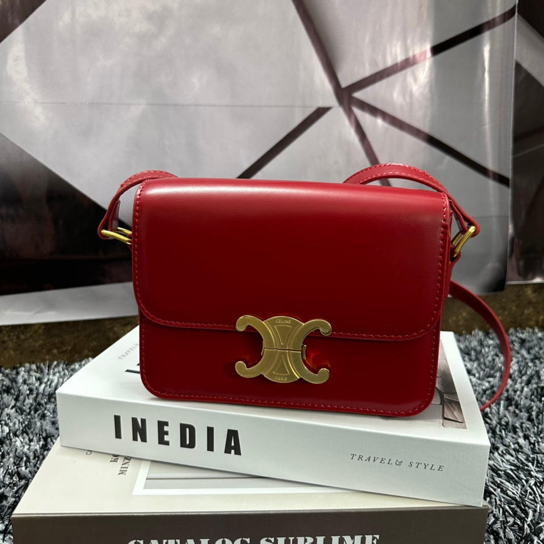 TRIOMPHE TEEN 18 CHERRY RED COWHIDE LEATHER Amelia Amelia