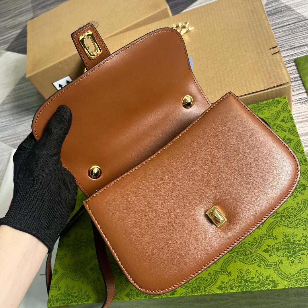 BLONDIE 23 TOP-HANDLE BAG CINNAMON BROWN CALFSKIN Amelia