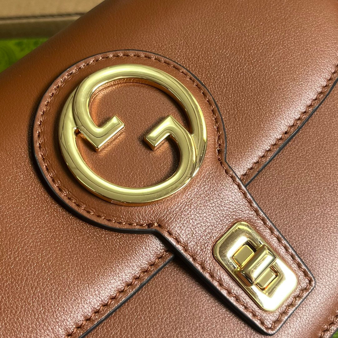 BLONDIE 23 TOP-HANDLE BAG CINNAMON BROWN CALFSKIN Amelia Amelia