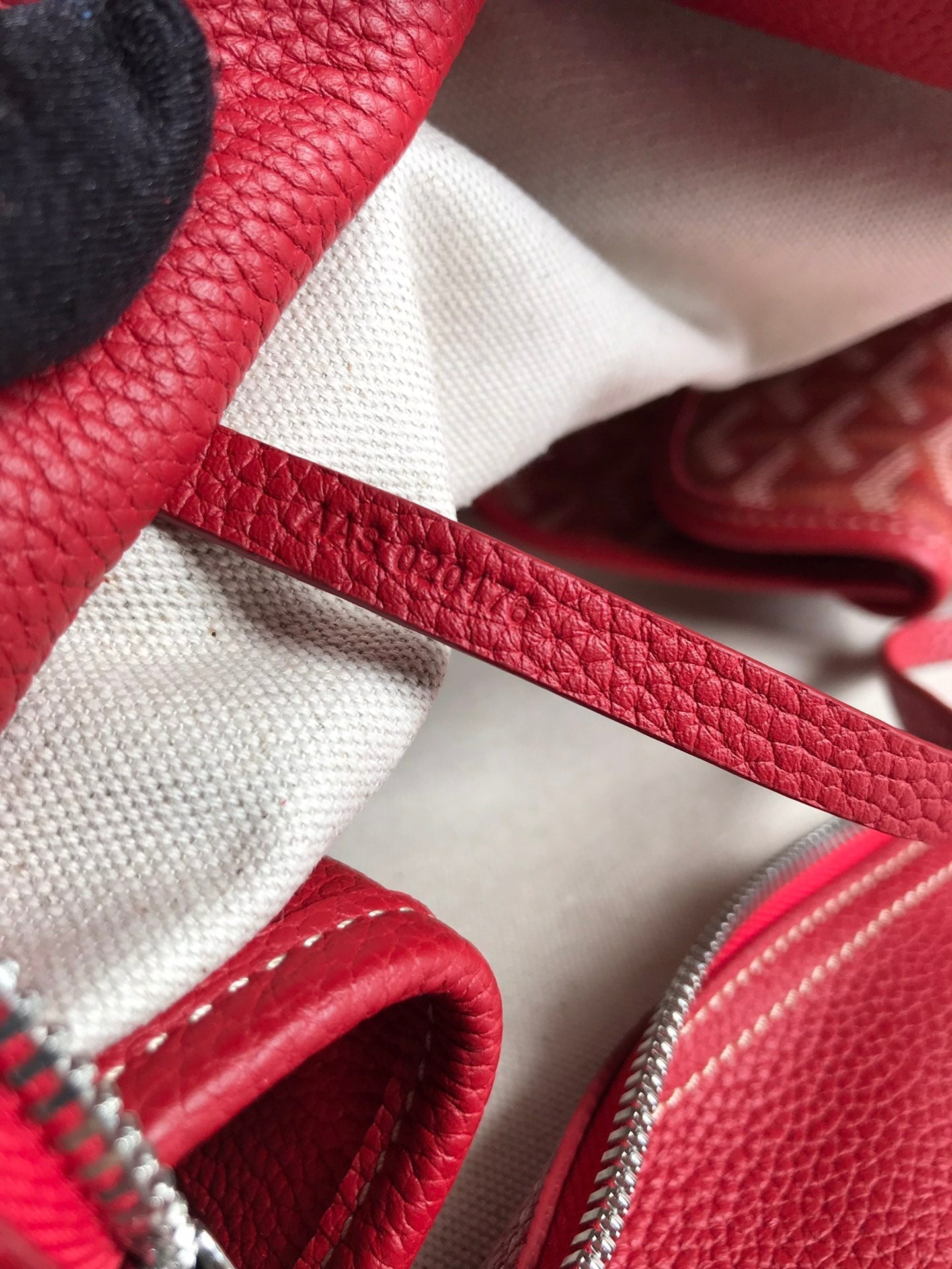 HARDY PM BAG 40 IN RED GOYARDINE CANVAS AND TAURILLON LEATHER TRIM Amelia Amelia