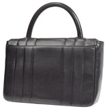 CHANEL 1994-1996 Border Vertical Handbag Black Lambskin 57068