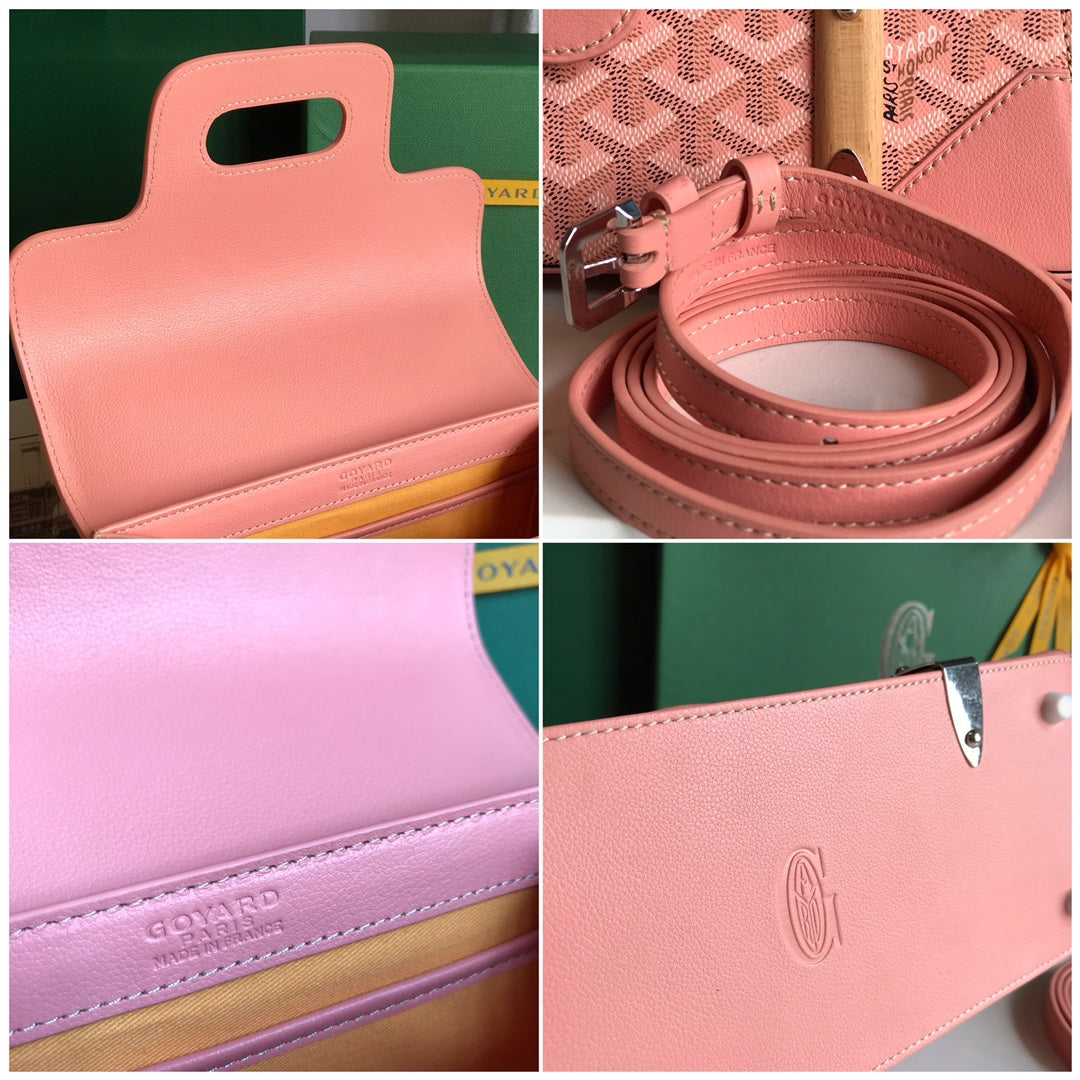 SAÏGON PM BAG 28 IN BAAmelia PINK GOYARDINE CANVAS AND CALFSKIN