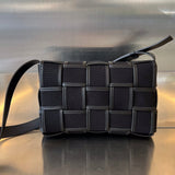 SMALL CASSETTE 23 IN BLACK CANVAS AND CALFSKIN TRIM Amelia Amelia