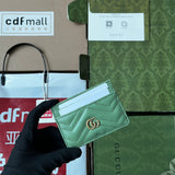 MARMONT QUILTED CARD CASE 10 IN LIGHT GREEN LAMBSKIN Amelia Amelia