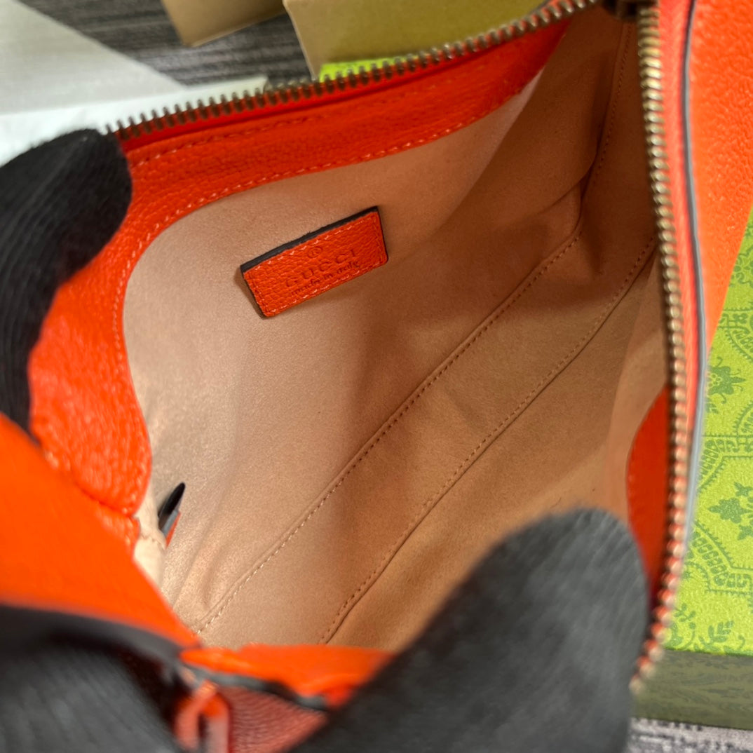APHRODITE MINI 21 SHOULDER BAG IN ORANGE RED CALFSKIN Amelia